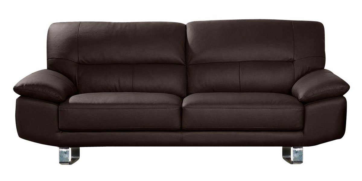 Canape 3 Places Cuir Coloris Noir Beige Blanc Gris Marron Eva