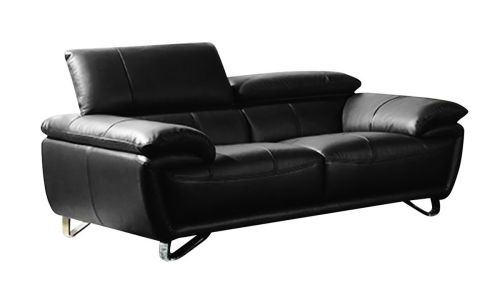 Salon cuir noir BAYA