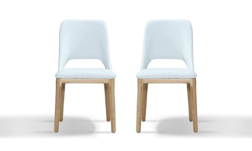 Chaise Design MANDY - Blanc - Lot de 2