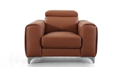 Fauteuil cuir Design ZAARA - Cognac