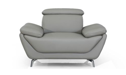 Fauteuil Design en cuir LEA - Gris