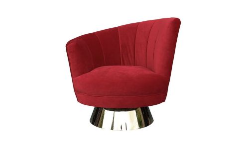 Fauteuil en velours côté gauche MIRO - Rouge