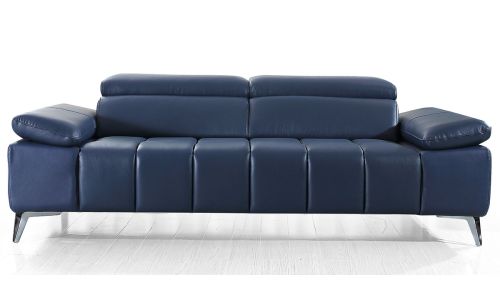 Canapé 3 places en cuir JONAK – Bleu