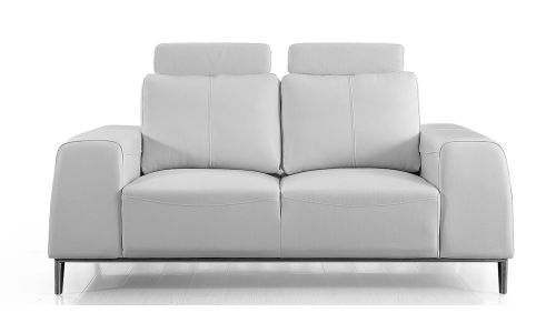 Canapé 2 places en cuir avec dossier avance-recul  LOOLAK – Blanc
