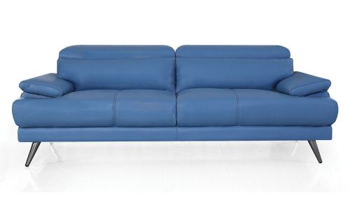 Canapé 3 places Cuir LENA - Bleu