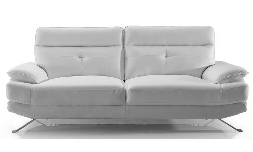 Canapé 3 places en cuir SYDNEY - Blanc écru