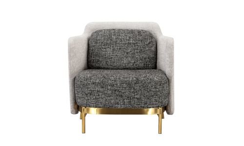 Fauteuil en tissu ARIO - Gris et Noir