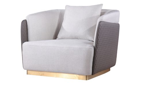 Fauteuil en tissu SARAYA - Gris clair et Gris foncé