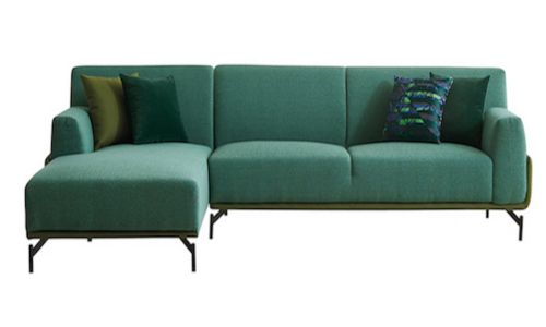 Canapé d'angle en tissu gauche VERDI - Vert
