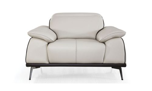 Fauteuil cuir Design ELLIE - Beige