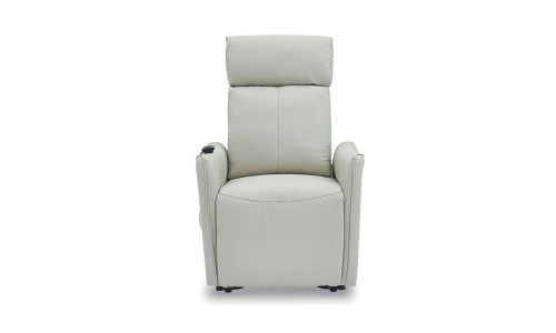 Fauteuil releveur électrique 1 place en cuir PULA - Gris perle 