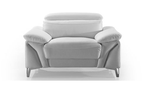 Fauteuil Design en cuir MILAN - Blanc neige