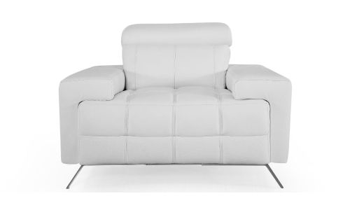 Fauteuil cuir Design JACOB - Blanc