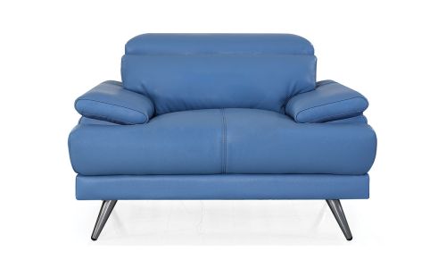 Fauteuil cuir Design LENA - Bleu