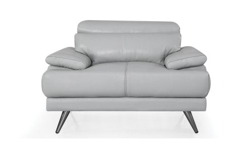 Fauteuil cuir Design LENA - Gris