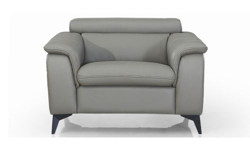 Fauteuil Design en cuir NEYLA - Gris