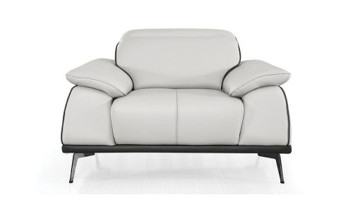 Fauteuil cuir Design ELLIE - Gris