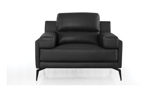 Fauteuil cuir Design MAYRON - Noir