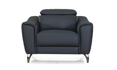 Fauteuil Design en cuir KRYS - Noir