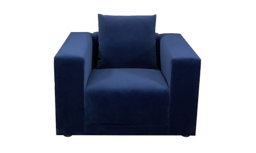 Fauteuil en velours KALIA - Bleu