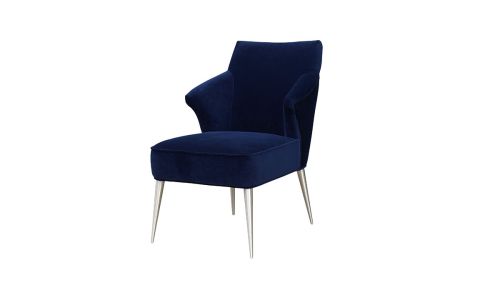 Fauteuil en velours KILIAN - Bleu