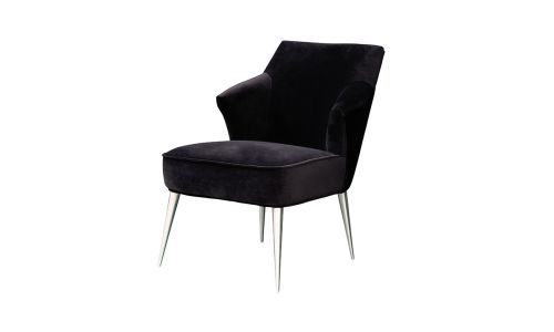 Fauteuil en velours KILIAN - Noir