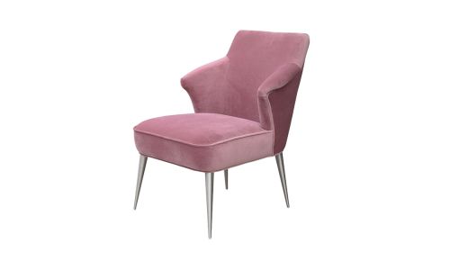 Fauteuil en velours KILIAN - Rose