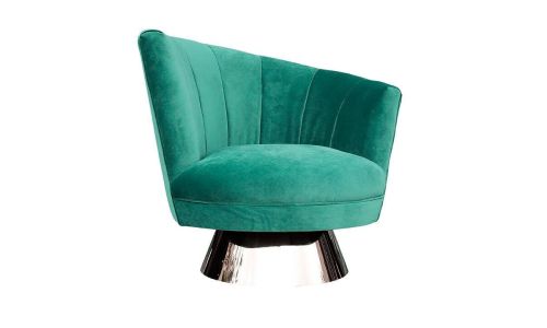 Fauteuil en velours côté gauche MIRO - Vert