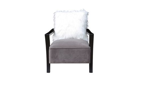 Fauteuil en velours ROMA - Gris