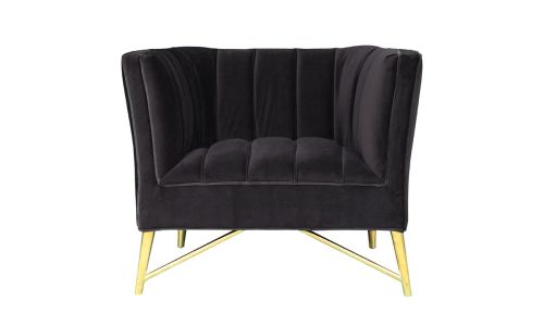 Fauteuil en velours ALAIA - Noir