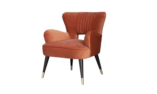 Fauteuil en velours JAK - Orange