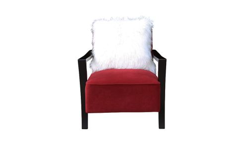 Fauteuil en velours ROMA - Rouge