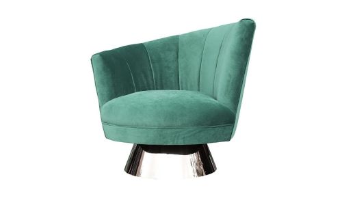 Fauteuil en velours côté gauche MIRO - Vert