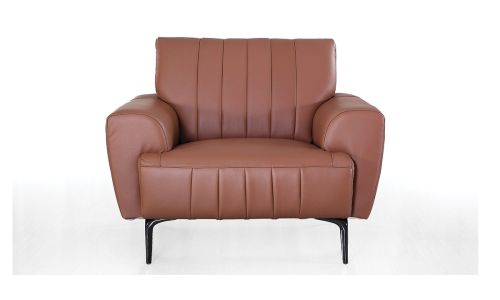 Fauteuil cuir Design ROMY - Cognac