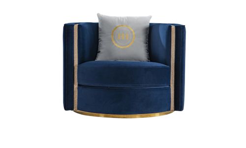 Fauteuil en tissu MARINA - Bleu 