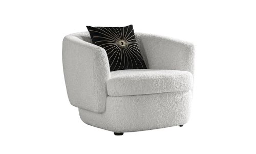 Fauteuil en tissu bouclette SUZY - Blanc