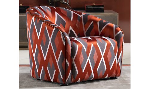 Fauteuil en tissu CUBANO - Orange et Gris