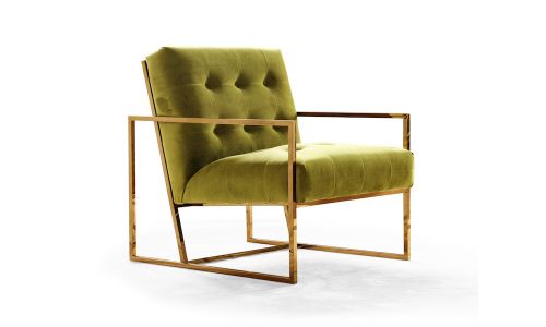 Fauteuil en velours ALAMA - Vert