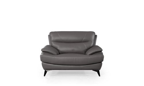 Fauteuil en cuir MYLOS -Gris