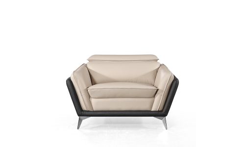 Fauteuil en cuir NAEL - Beige