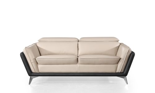 Canapé 2 places en cuir NAEL - Beige