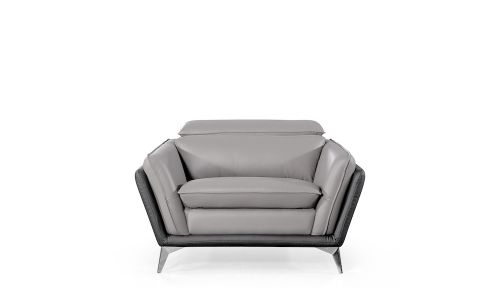 Fauteuil en cuir NAEL - Gris