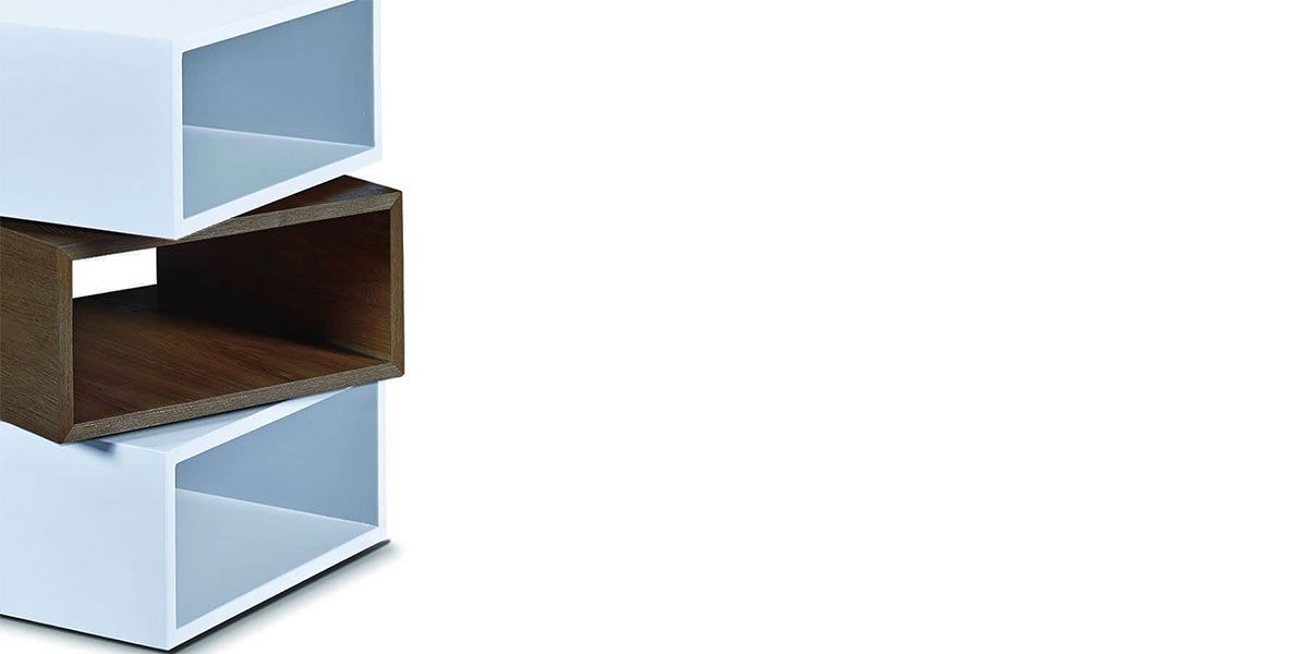 Table_d'appoint_bois_et_laqué_KUB_-_Noyer/Blanc_2_LaMaisonDuCanapé