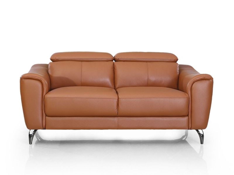 Canapé_2_places_en_cuir_KRYS_-_Marron/Cognac_LaMaisonDuCanapé
