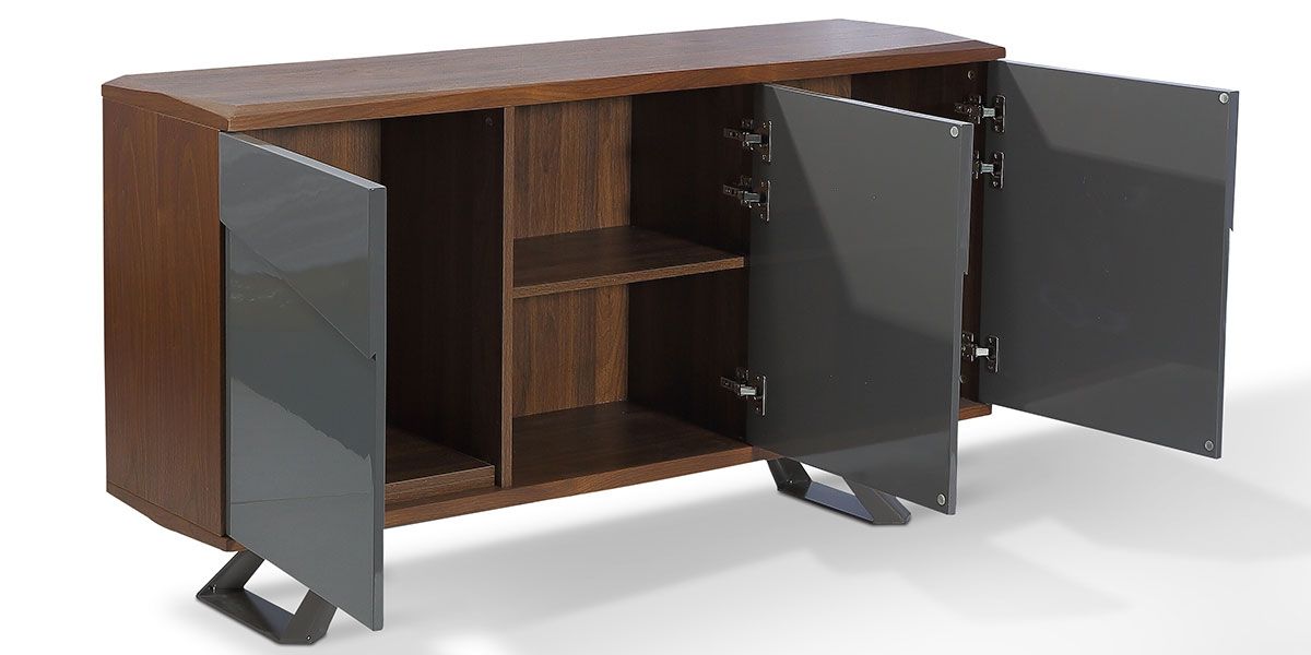 Buffet_laqué/bois_PUNE_-_Gris/Noyer_LaMaisonDuCanapé
