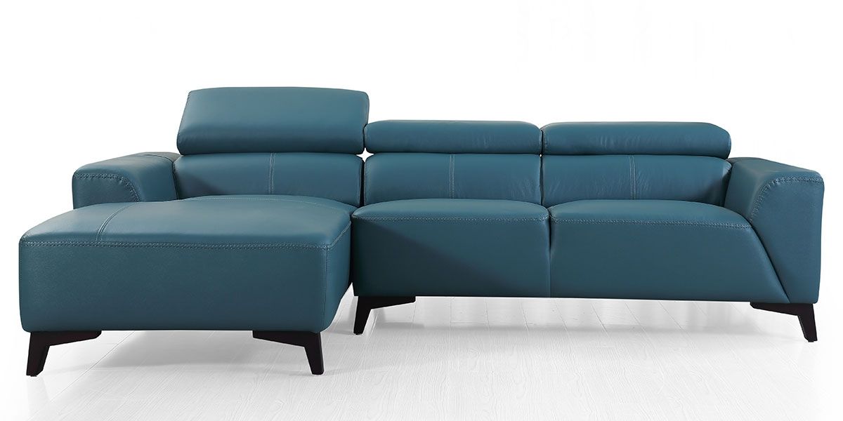 Canapé_d'angle_gauche_en_cuir_BLOUM_-_Bleu/Vert_LaMaisonDuCanapé