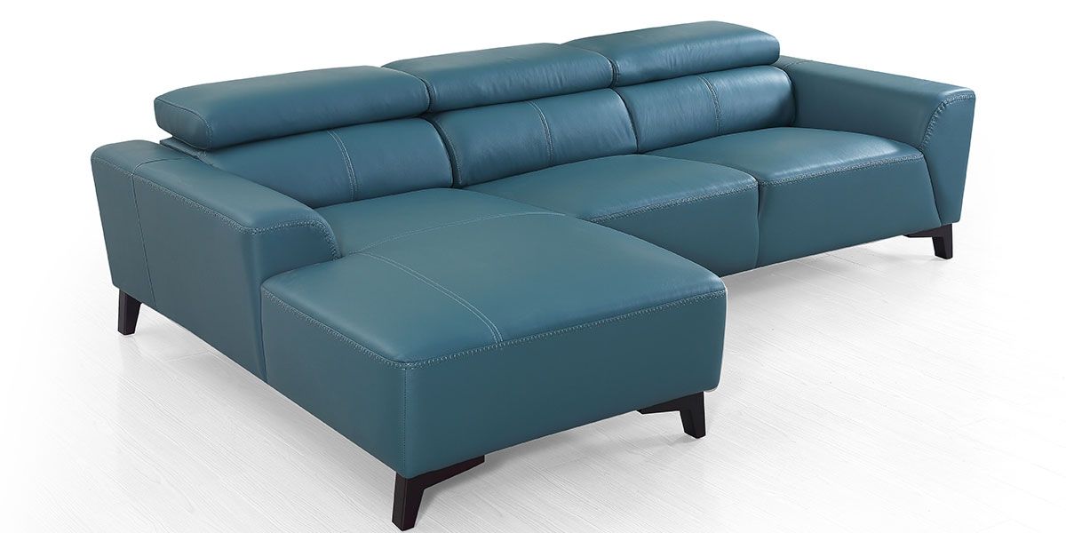 Canapé_d'angle_gauche_en_cuir_BLOUM_-_Bleu/Vert_LaMaisonDuCanapé