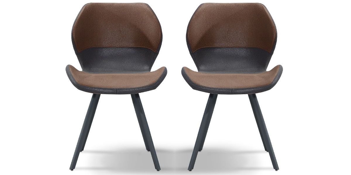 Chaise_Design_WEST_-_Marron/Gris_-_Lot_de_2_LaMaisonDuCanapé