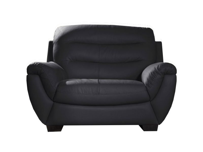 Fauteuil_cuir_noir_CORAL_LaMaisonDuCanapé