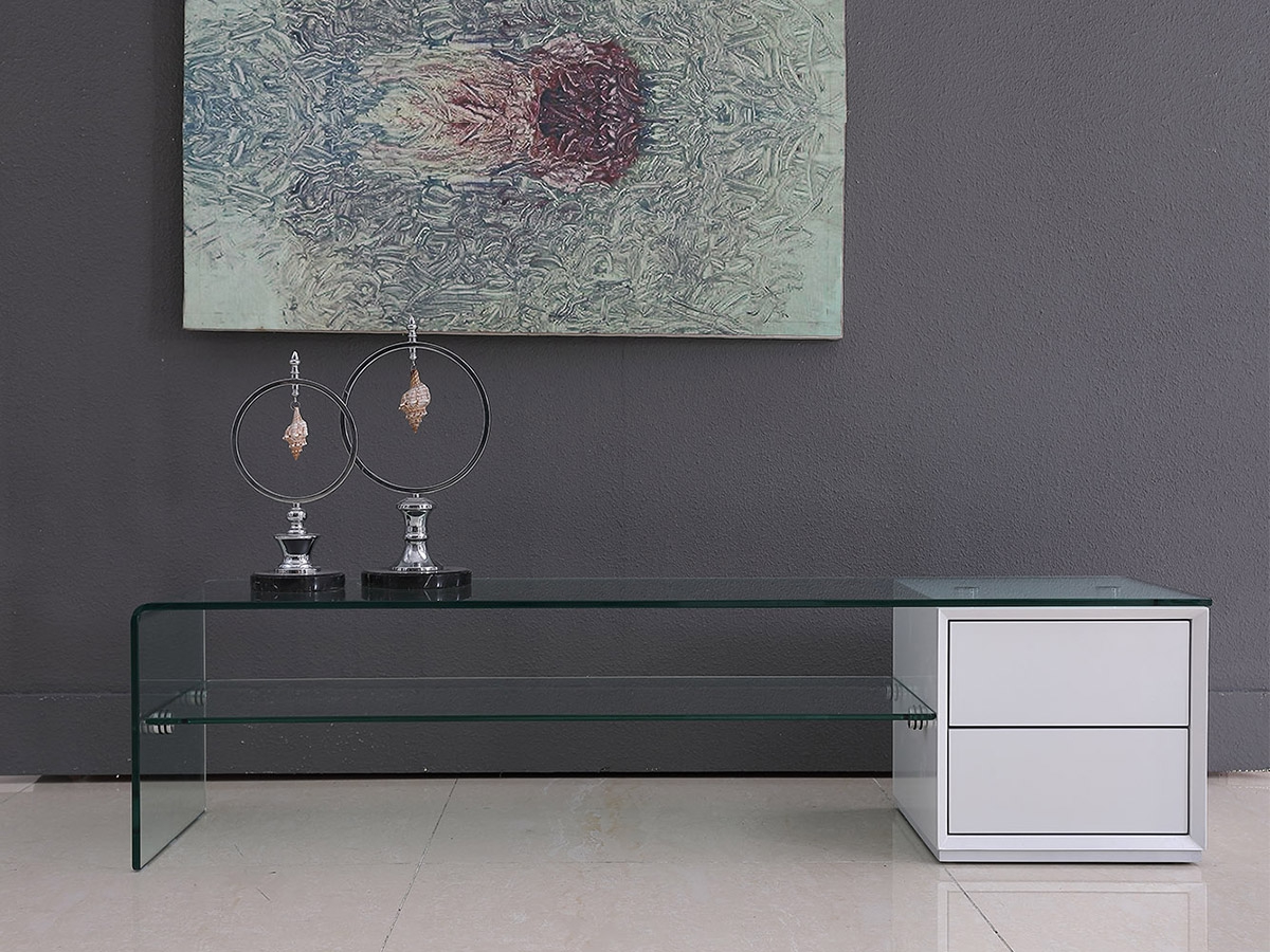 Meuble Tv En Verre Transparent Bianco